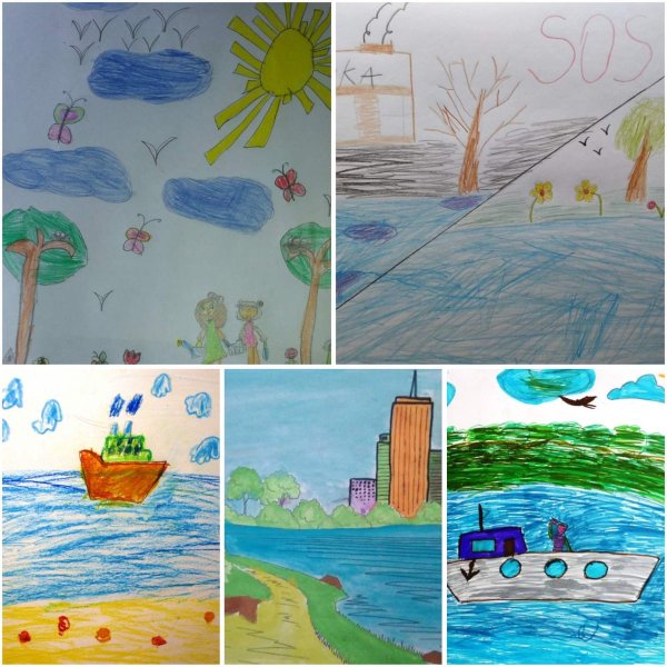 Рисунок на тему загрязнение воды