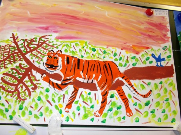 Рисунок на день тигра