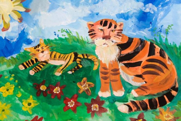 Рисунок на день тигра