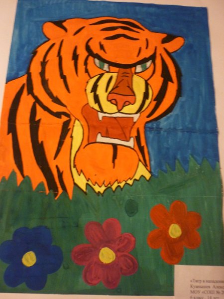 Тигр рисунок для детей