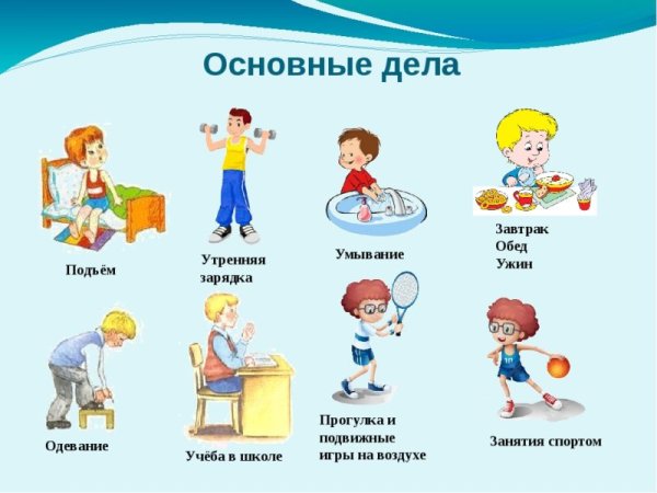 Режим дня школьника картинки