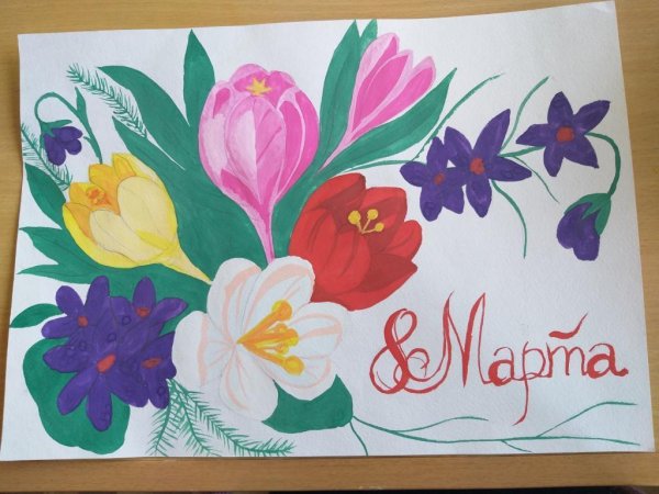 Рисование с детьми к 8 марта