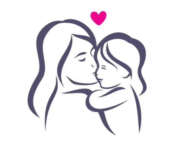Силуэт мамы с ребенком
