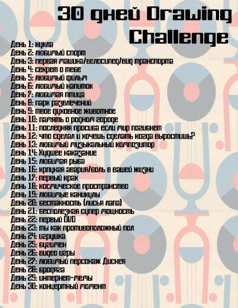 Челленджи для рисования