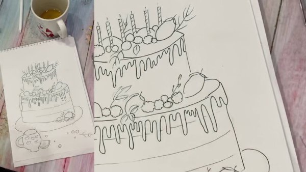 Открытка на день рождения нарисовать маркерами