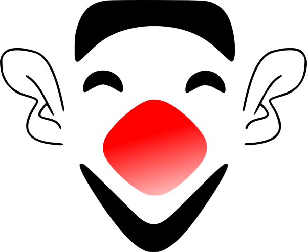 Лицо клоуна на прозрачном фоне