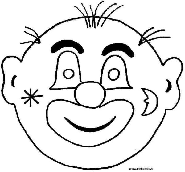 Лицо клоуна раскраска