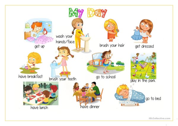 Распорядок дня на английском языке