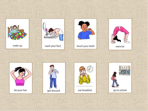 Распорядок дня на английском языке