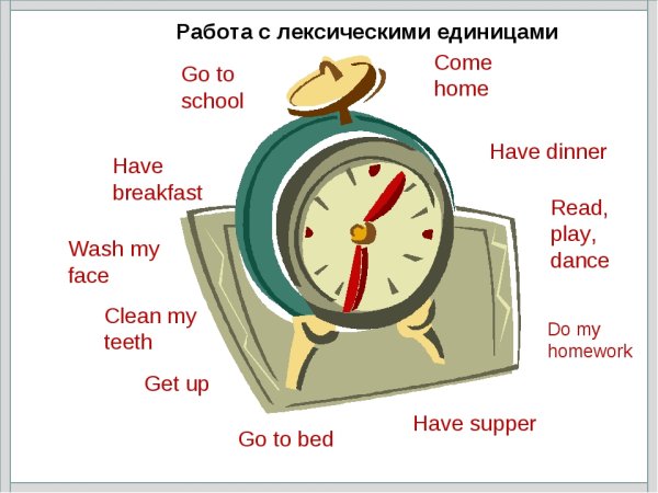 Паспорядокдня на английском