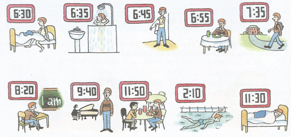 Распорядок дня на английском языке