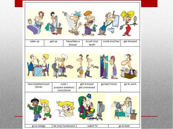 Паспорядокдня на английском