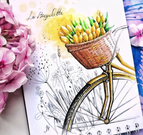 Цветы скетч маркерами