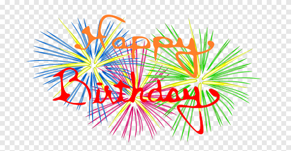 Фейерверк в честь дня рождения на прозрачном фоне