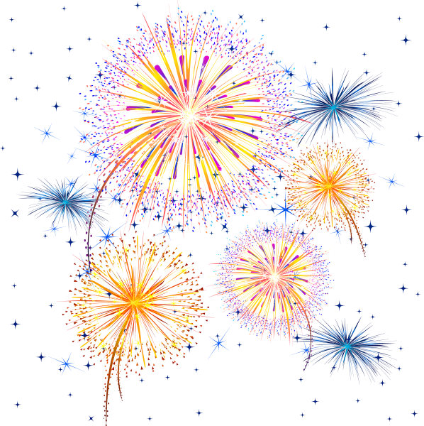 Фейерверк на прозрачном фоне