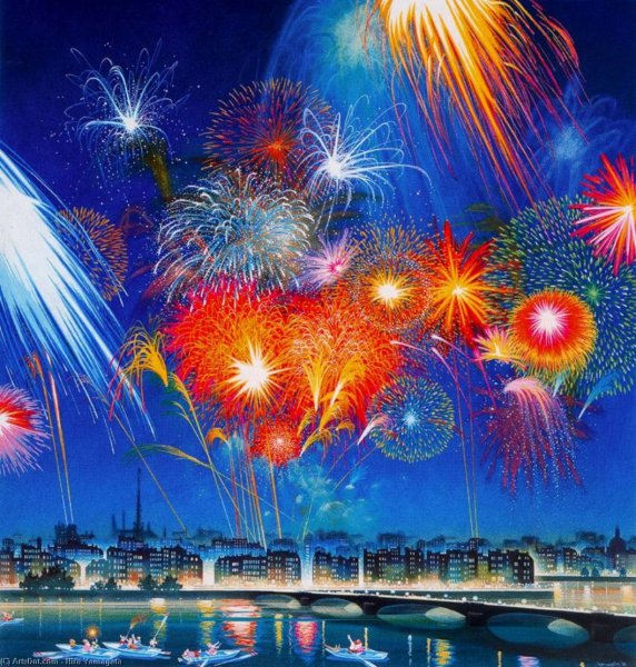 Фейерверк над городом