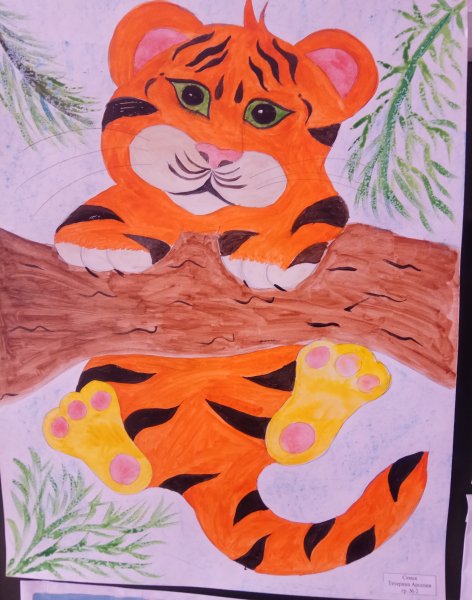 Детские рисунки тигра