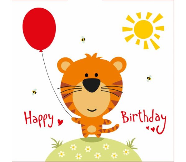 Открытки с днем рождения с тигренком