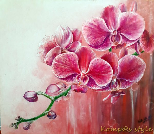 Рисуем орхидеи акрилом