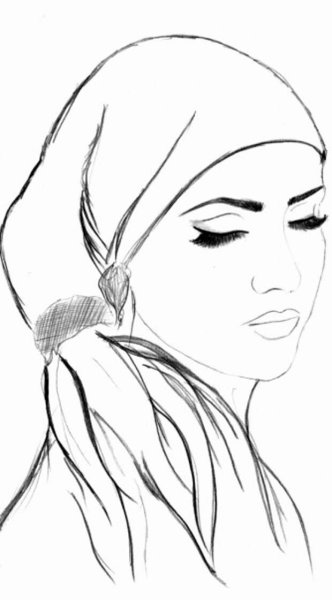 Восточная девушка карандашом