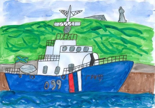 Военный корабль рисунок