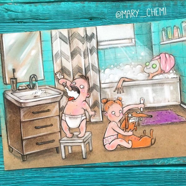 Женщина с детьми и сумками