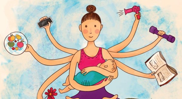 Многодетная мама рисунок