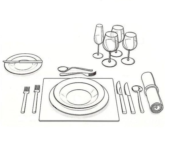 Сервировка стола зарисовка