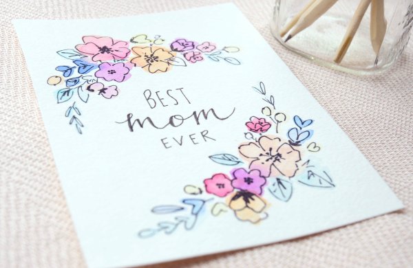 Открытки с днём рождения маме своими руками нарисовать