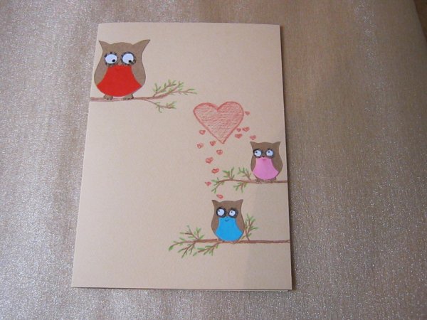 Рисунок внутри открытки