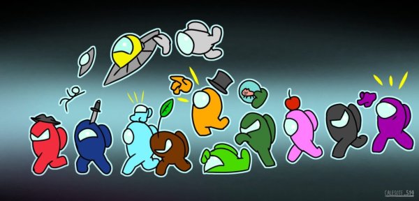 День рождения в стиле among us