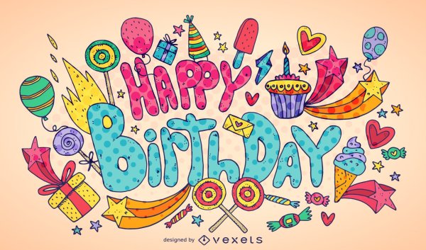 Надпись с днем рождения