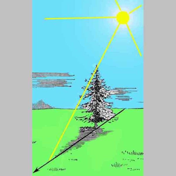 Тень от предмета в полдень