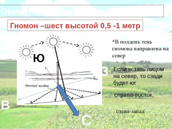 Ориентирование по солнцу гномон
