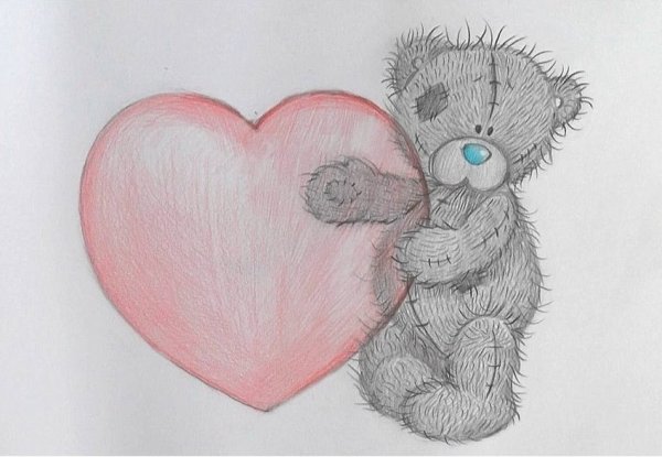 Мишка рисунок карандашом