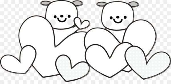 Трафарет мишки с сердечком в руках