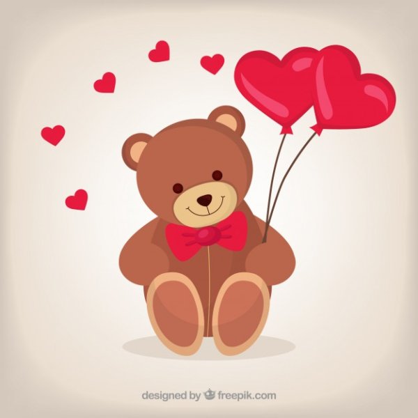 Медвежонок с сердечком рисунок