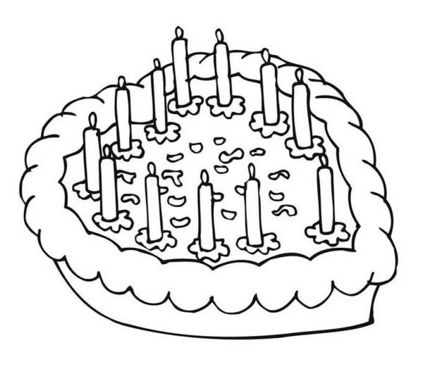 Торт раскраска для детей