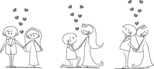 Лёгкие рисунки на годовщину свадьбы