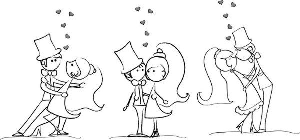 Свадебные раскраска смешные