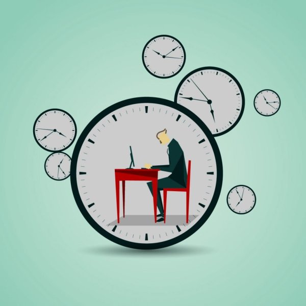 Рабочее время иллюстрация
