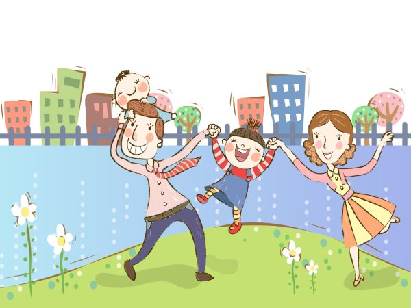 Счастливая семья иллюстрации