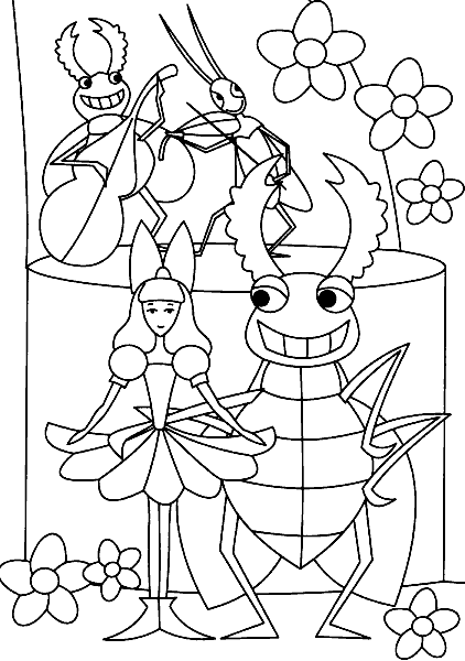 Раскраски по сказкам Чуковского Муха Цокотуха для детей