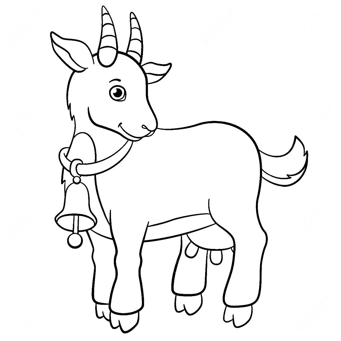 Раскраска коза для детей 4-5 лет