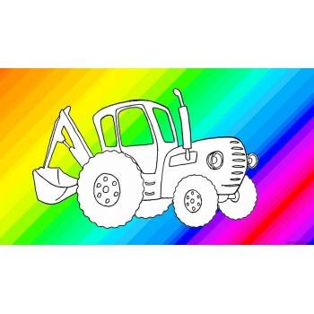 Раскраска веселый трактор