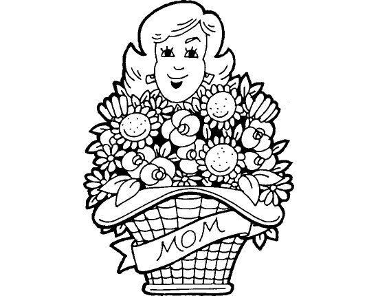 Рисунок ко Дню матери раскраска