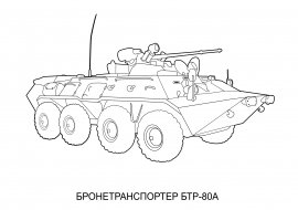 Раскраска бронетранспортер БТР-80а