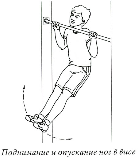 Поднимание и опускание ног в висе