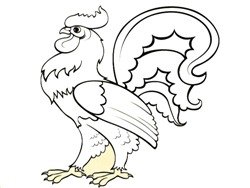 Раскраска веселый петух