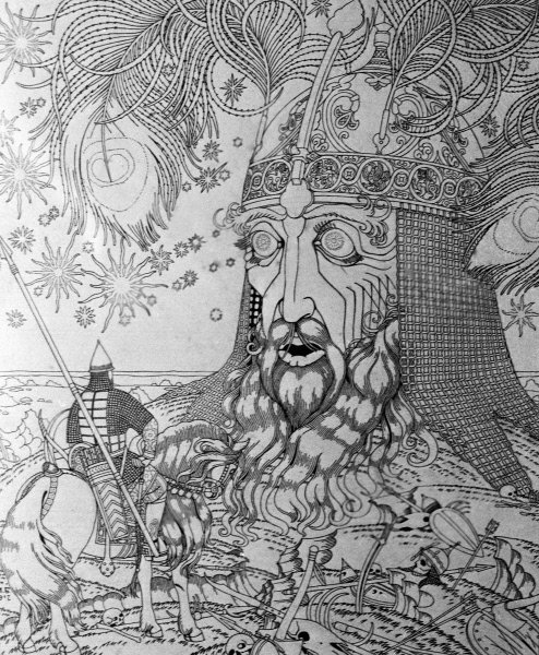 Иллюстрация к опере Руслан и Людмила раскраска